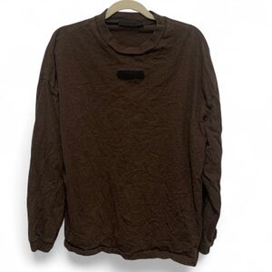 Fear of God Essentials Brown Long Sleeve Tee Shirt Size Small